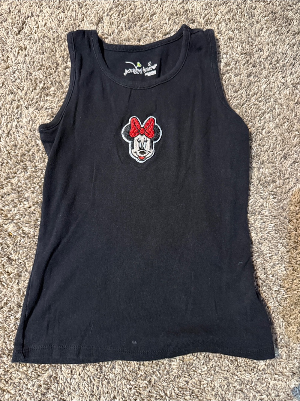 jumping beans Black Tank Top with Minnie Patch (Red Accent)